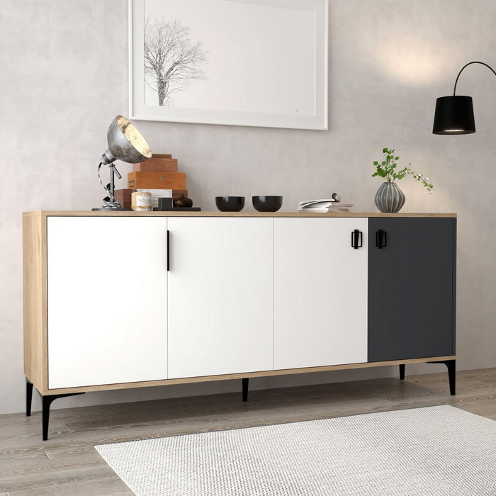 Hanah Home Neva 4002 en roble, blanco y antracita